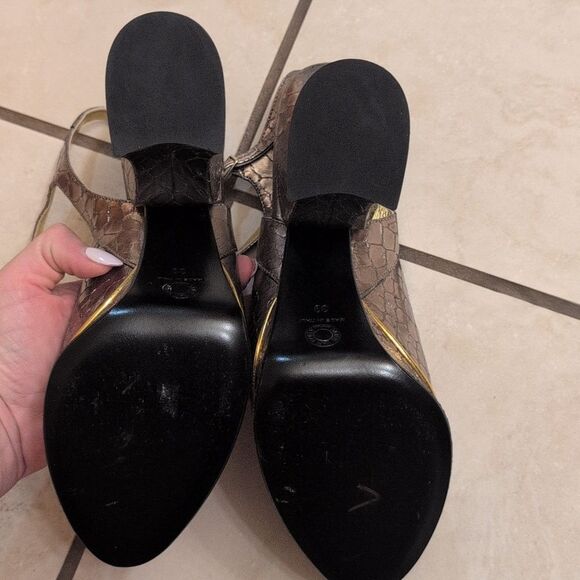 Dries Van Noten Heels Louis IV Modern Snake Print Platform Pewter Silver EU 39 - Picture 5 of 15